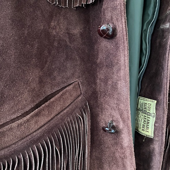 Vintage Genuine Leather Suede Fringe Jacket - Picture 4 of 9